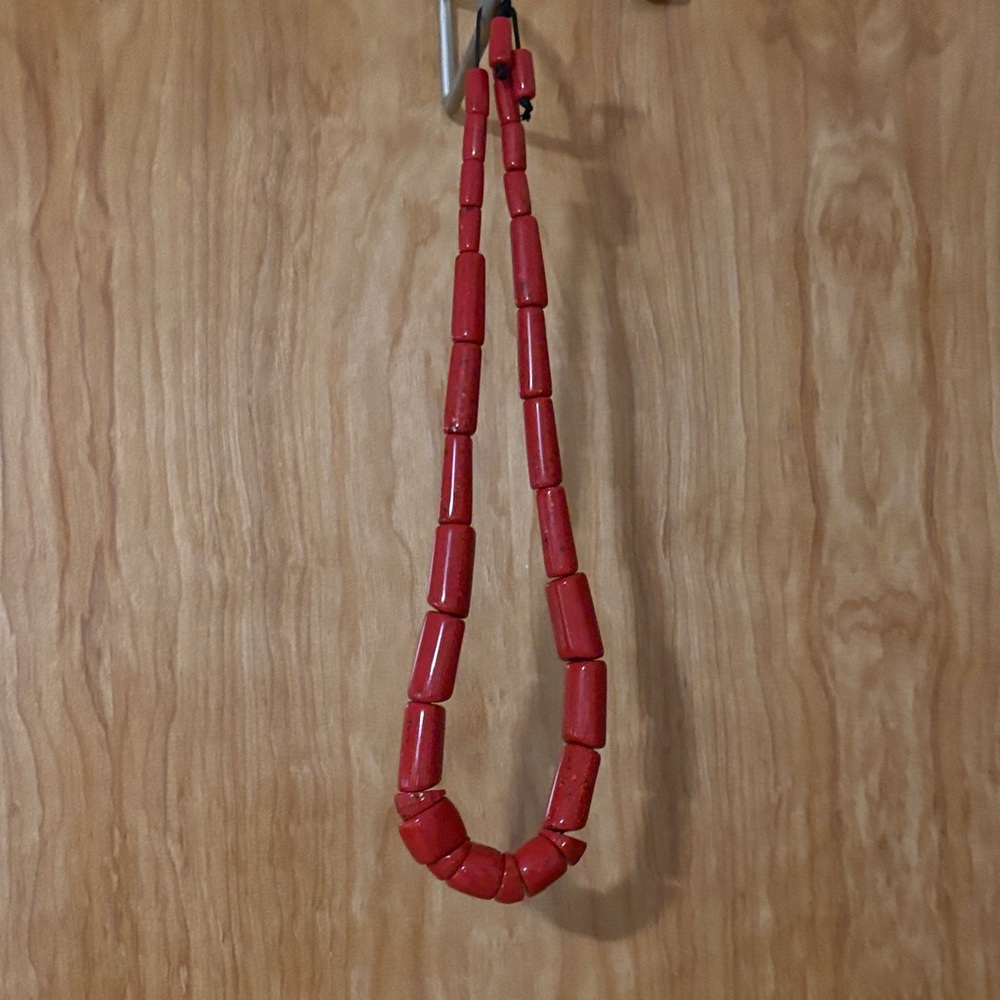 Red Coral Beaded Necklace